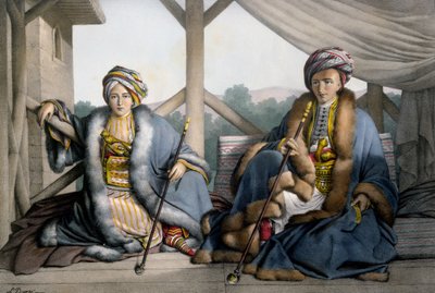 Pacha di Tessaglia, figlio di Veli e Mehemet, figlio minore Ali Cebelerr, Visir di Janina - Tavola IV, inciso da Lemercier da 